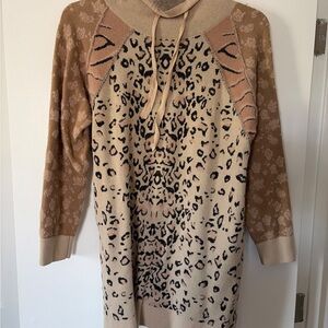 Plus Size Tribal Beige Knit Sweater